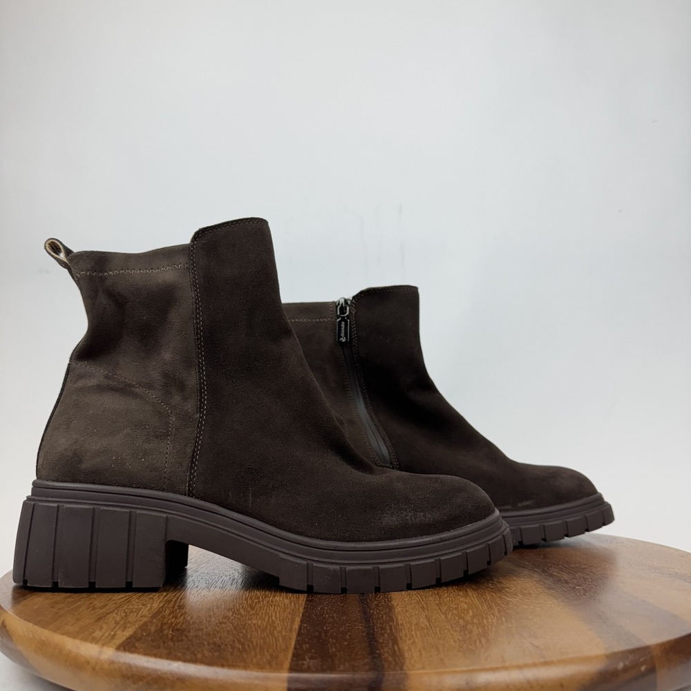 Womens Blondo Prestly Brown Suede Waterproof Casual Ankle Boots Size 10 M GUC